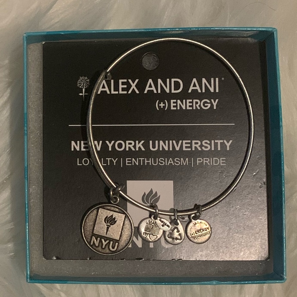 NYU Alex and Ani Charm Bangle Bracelet
